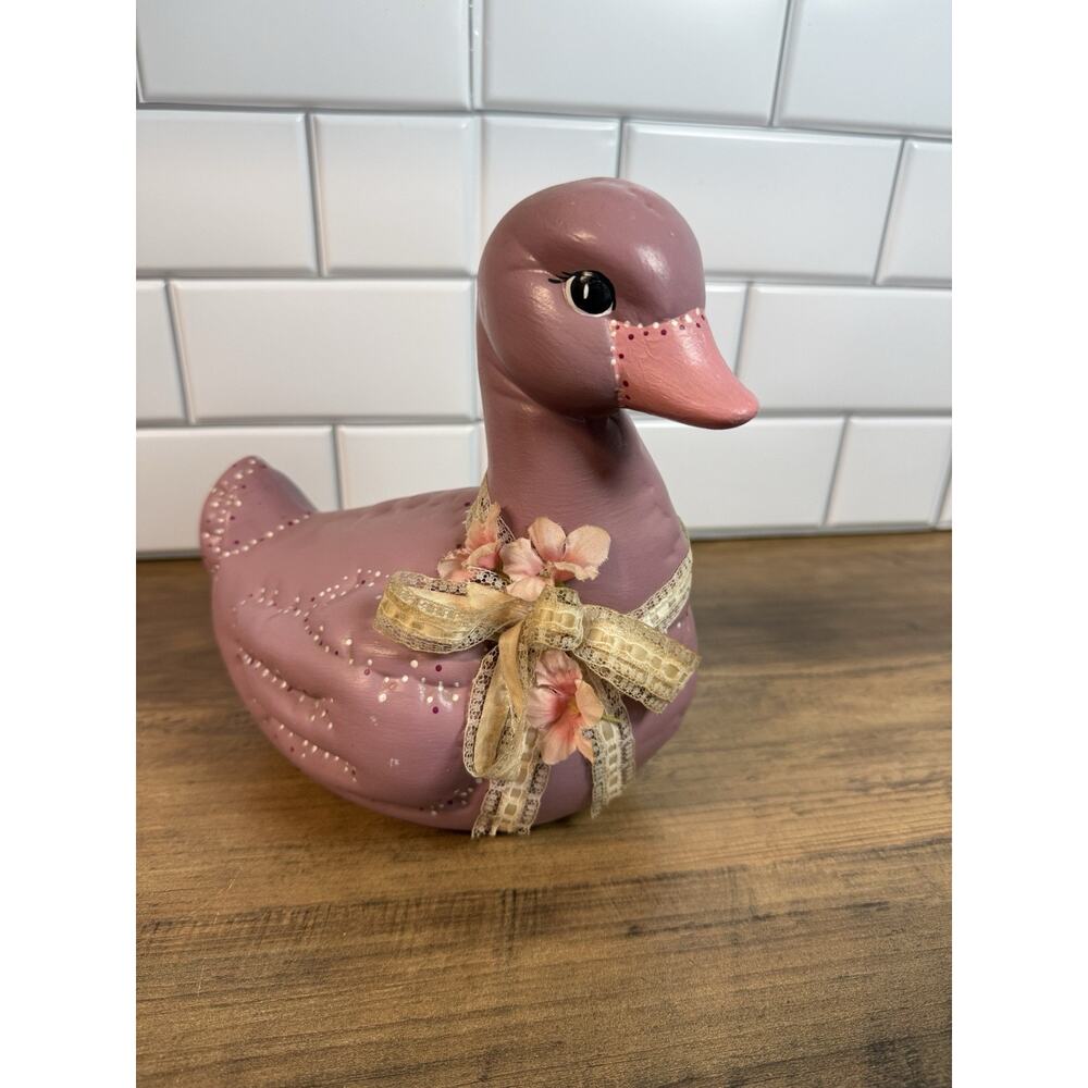 Vintage Ceramic Duck Figurine Kimble Style VT Mark Farmhouse Cottagecore Decor